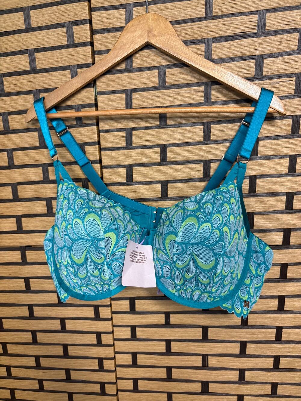 Savage X Fenty Blue Lace Not Sorry Bra Size 46DD